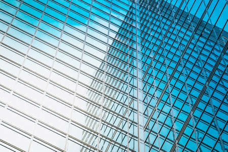 High modern glass office building, close-up - business conceptの写真素材
