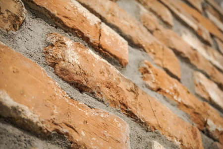 Vintage, cracked brick wall - close-upの写真素材