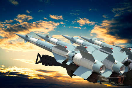 Radom, Mazowieckie, Poland - August 23th, 2015: Anti-aircraft cruise missiles on a launcher,...