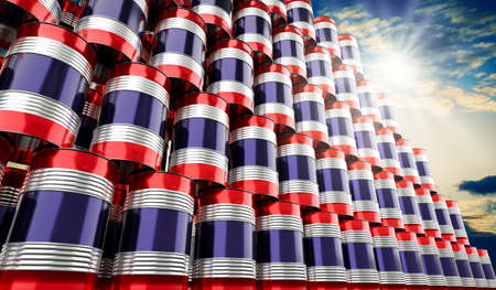 Oil barrels with flag of Thailand - 3D illustrationの写真素材