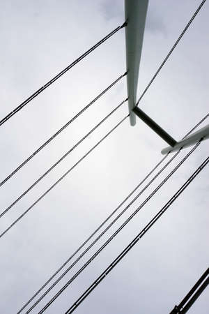 Modern cable-stayed bridge - view from belowの写真素材