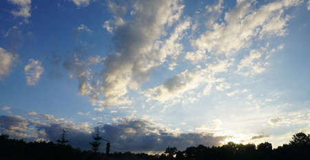 Dramatic sky with sunset clouds