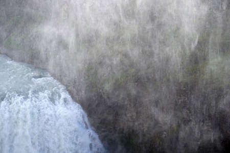 Splash of droplets, water mist - Gullfoss waterfall in Icelandの写真素材