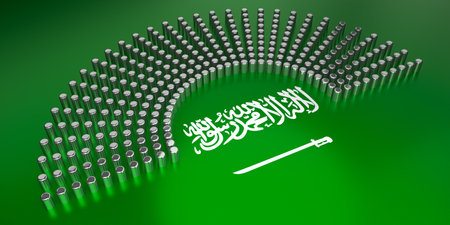 Saudi Arabia flag - voting, parliamentary election concept - 3D illustrationの写真素材