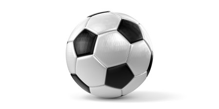 Soccer ball on white background - 3D illustrationの写真素材