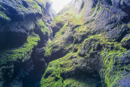 Raudfeldsgja Cave on Snaefellsnes Peninsula in Icelandの写真素材