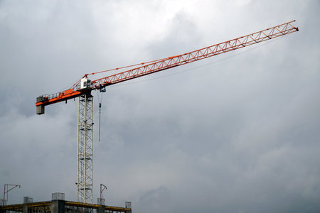 Construction crane and sky in backgroundの写真素材