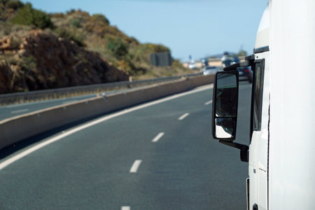 Truck on a road - close-up