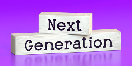 Next, generation - words on wooden blocks - 3D illustrationの写真素材