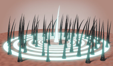 Hair follicles - regeneration concept - 3D illustrationの写真素材