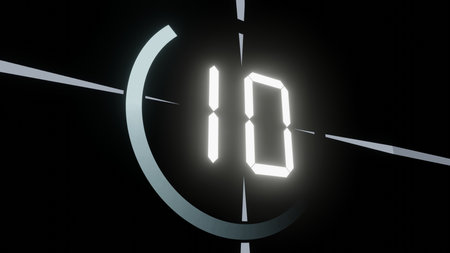 10 - number and circle on black backgroundの写真素材