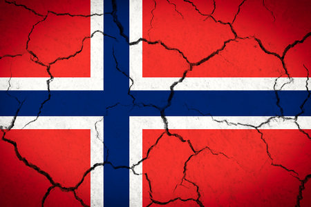 Norway - cracked country flagの写真素材
