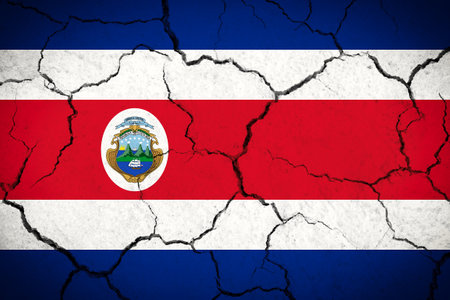 Costa Rica - cracked country flagの写真素材