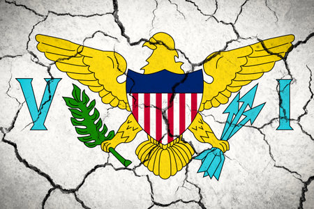 American Virgin Islands - cracked country flagの写真素材