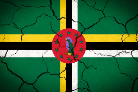 Dominica - cracked country flagの写真素材