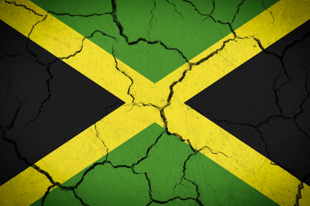 Jamaica - cracked country flagの写真素材