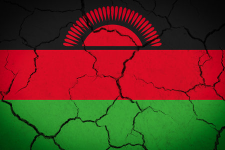 Malawi - cracked country flagの写真素材