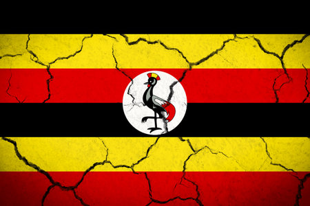 Uganda - cracked country flagの写真素材