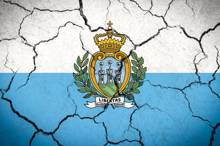 San Marino - cracked country flagの写真素材
