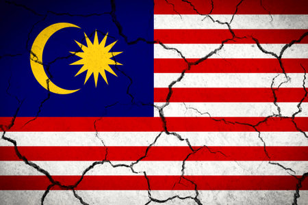 Malaysia - cracked country flagの写真素材