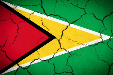 Guyana - cracked country flagの写真素材