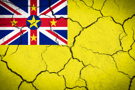 Niue - cracked country flagの写真素材