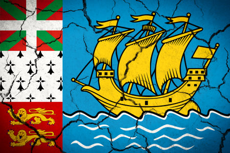 Saint Pierre and Miquelon - cracked country flagの写真素材