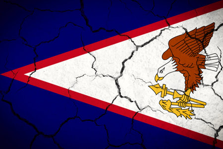 American Samoa - cracked country flagの写真素材