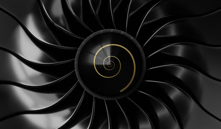 Jet engine blades - close-up - 3D illustrationの写真素材
