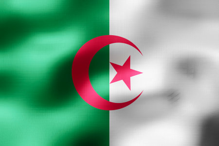 Algeria - textile flag - 3d illustrationの写真素材