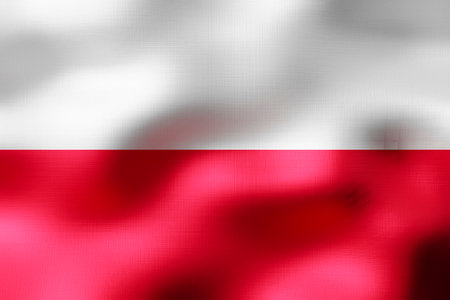 Poland - textile flag - 3d illustrationの写真素材