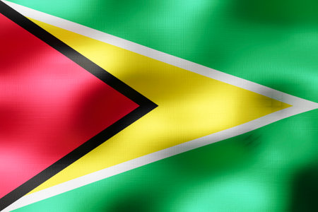 Guyana - textile flag - 3d illustrationの写真素材