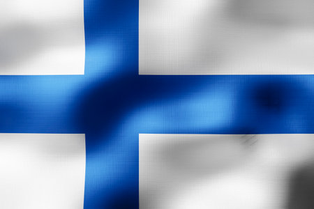 Finland - textile flag - 3d illustrationの写真素材