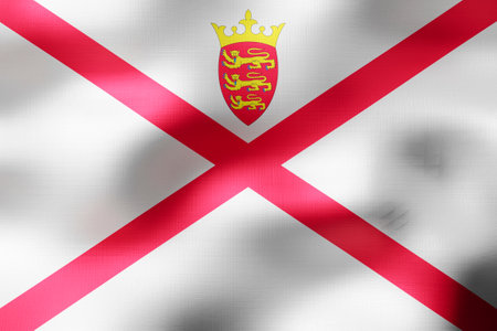 Jersey - textile flag - 3d illustrationの写真素材