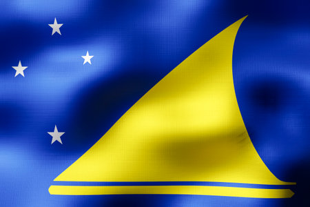 Tokelau - textile flag - 3d illustrationの写真素材