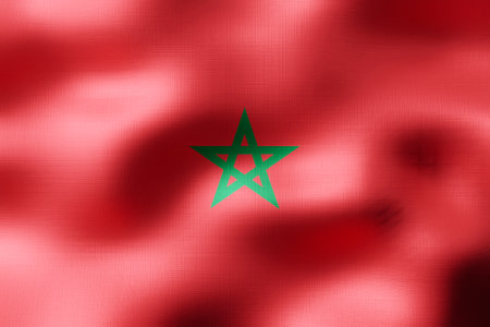 Morocco - textile flag - 3d illustrationの写真素材