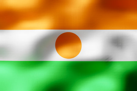 Niger - textile flag - 3d illustrationの写真素材