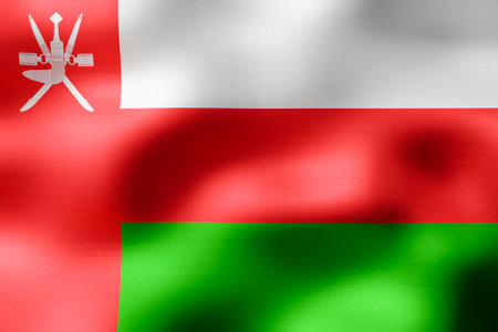 Oman - textile flag - 3d illustrationの写真素材