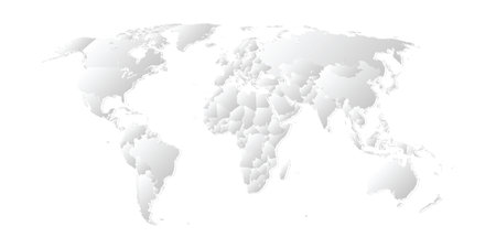 Grey world map on white backgroundのイラスト素材