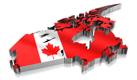 Canada - country borders and flag - 3D illustrationの写真素材