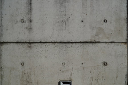 Concrete wall with round wholes