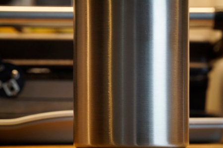 Abstract metal texture and defocused backgroundの写真素材