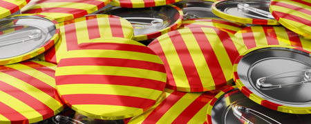 Catalonia - round badges with flag - 3D illustrationの写真素材