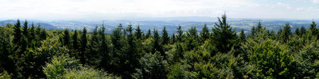 Panoramic view of Owl Mountains, Poland