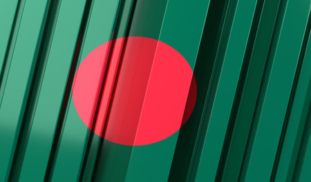 Bangladesh - geometrical flag with stripes - 3D illustrationの写真素材