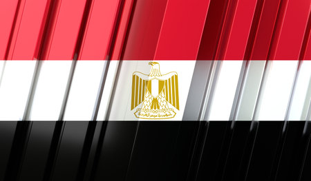 Egypt - geometrical flag with stripes - 3D illustrationの写真素材