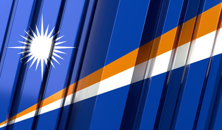 Marshall Islands - geometrical flag with stripes - 3D illustrationの写真素材