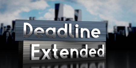 Deadline, extended - metal blocks and skyscrapers - 3D illustrationの写真素材