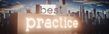 Best practice - block shapes and skyscrapers - 3D illustrationの写真素材