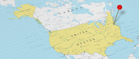 United States of America, Washington D.C. - push pin on political map - 3D illustrationの写真素材